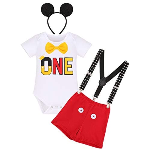 IMEKIS Baby Boys 1st Birthday Halloween Tuxedo Costume Romper Shorts