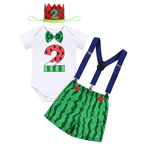Baby Boy Melon Birthday Cake Smash Outfit