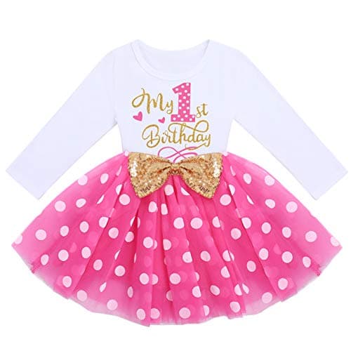 IMEKIS Baby Girl 1st 2nd 3rd Birthday Tutu Dress with Polka Dots