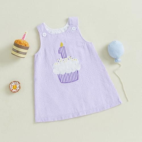 GOOCHEER Baby Girl Cake Embroidery One-Year-Old Dress