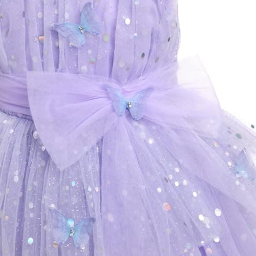 Sequin Party Dress for Toddler Girls: Butterfly Flower Pageant Tutu Dress for Photo Shoots (1-6T)