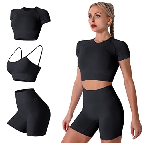 IDOPIP Women's Workout Set: Yoga Outfit + Sports Bra + Leggings