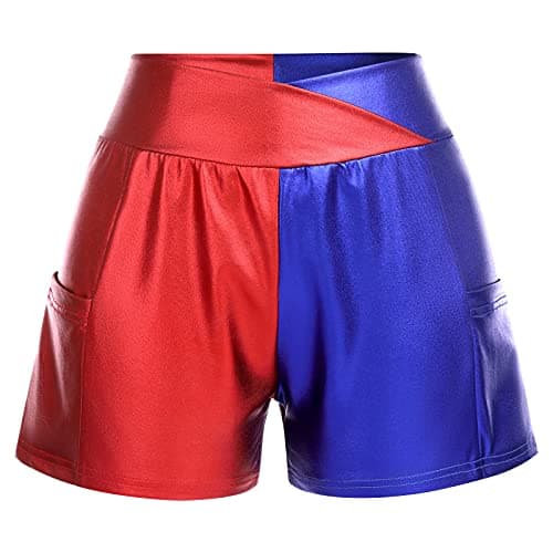 Metallic Rave Shorts for Women - Shiny Hot Pants Disco Dance Bottoms Halloween Cosplay Clubwear