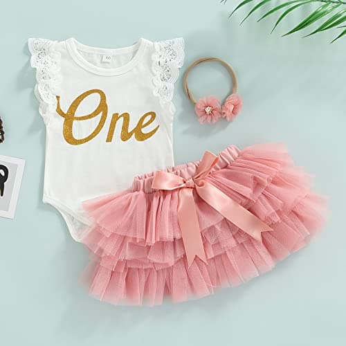 Biayxms Baby Girl First Birthday Outfit with Tutu Skirt and Headband