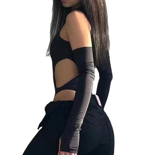LINNSUJH Gothic Cutout Bodysuit for Women