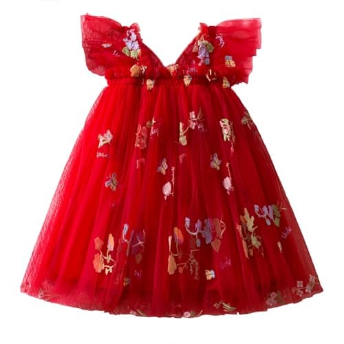 Nileafes Toddler Girls' Summer Sleeveless Floral A-Line Sundress