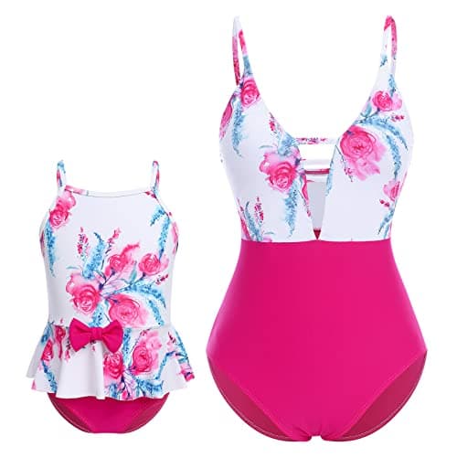IMEKIS Mommy and Me Matching Family Swimsuits for Summer Beachwear