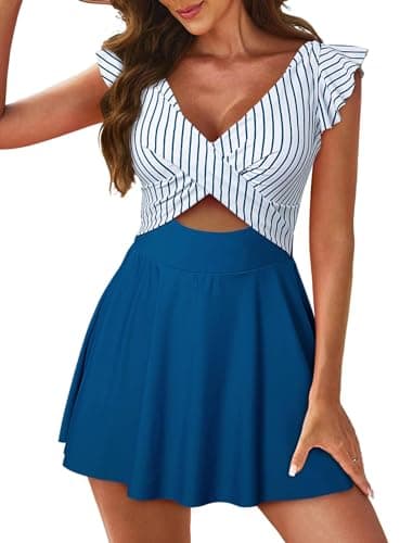 IMEKIS Women's Tummy Control Swim Dress