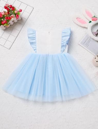 IMEKIS Toddler Girls Easter Bunny Dress for Birthday Parties