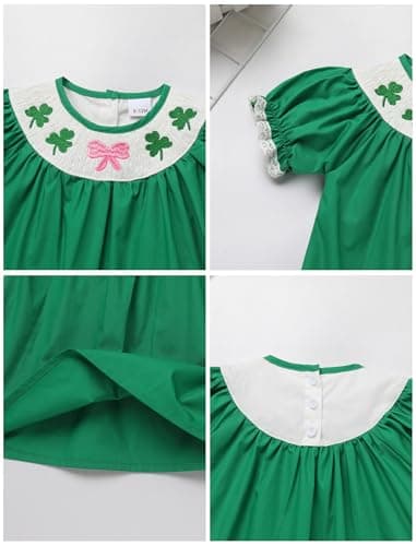 IMEKIS Toddler Girls St. Patrick's Day Smocked Dress for Birthday Party