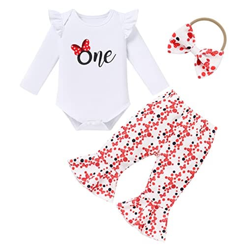 Summer Baby Girls Sunflower Mouse Outfit Set