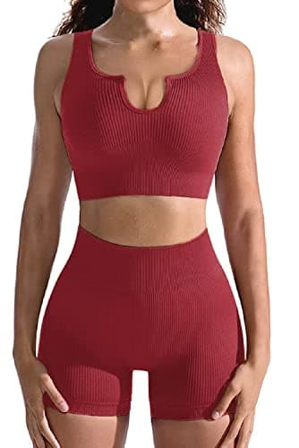 Niyokki Women's Seamless Crop Tops & Leggings Workout Set