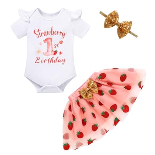 GRNSHTS Baby Girl 1st Birthday Cake Smash Tutu Outfit Set
