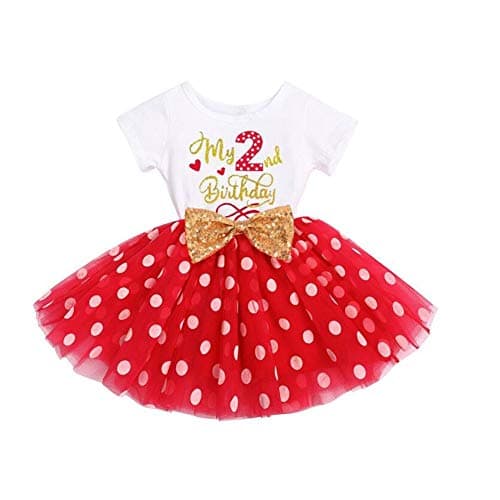 IMEKIS Baby Girls Polka Dots Tulle Tutu Dress for 1st 2nd Birthday Party