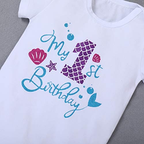 Mermaid 1st Birthday Outfit Set for Baby Girls