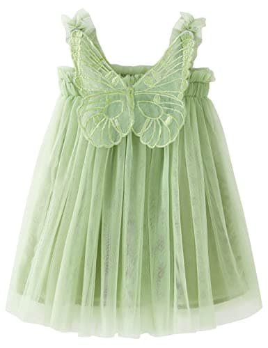 AGQT Baby Girls Butterfly Print Tulle Tutu Sundress 6M-6T