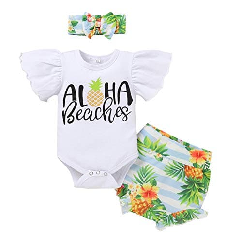 Newborn Baby Girls Ruffle Romper Set