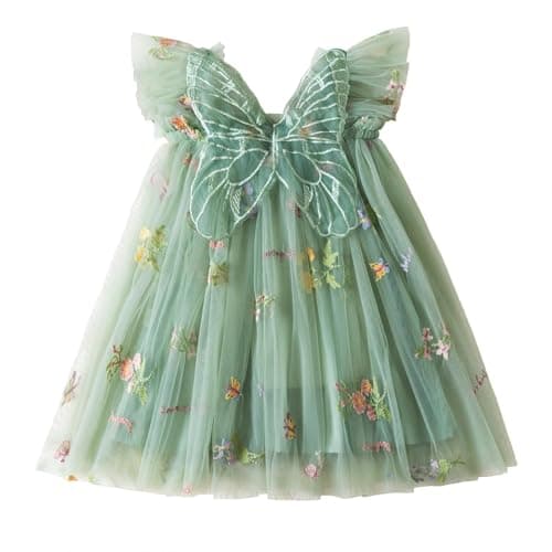 NNJXD Casual Flower Embroidered Tulle Dress for Baby GirlsToddler