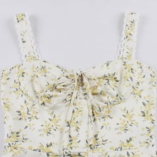 Floral Corset Dress: A Vintage Sundress for Women's Summer Parties