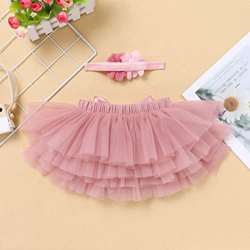 Newborn Baby Girls Princess Romper + Tutu Skirt + Flower Headband Shiny Clothes Set for Photo Shoot by IMEKIS