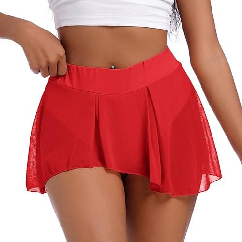 Sexy Flowy Sheer Tulle 2 in 1 Pole Dance Rave Bottoms Butterfly Booty Shorts