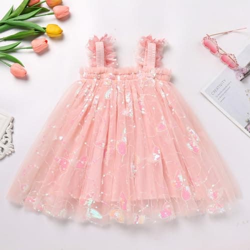 Toddler Girl Strawberry Butterfly Tutu Dress with Headband for Birthday Cake Smash Photos