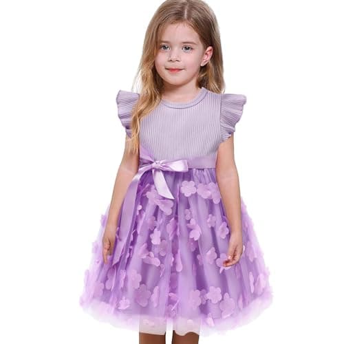 Sinhoon Toddler Girl Tulle Summer Ruffle Dresses 1-6Y