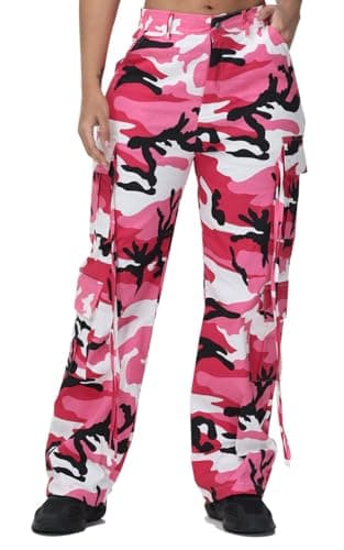 Fablinic Women's Y2K High-Wasted Straight Leg Cargo Pants with 6 Pockets
