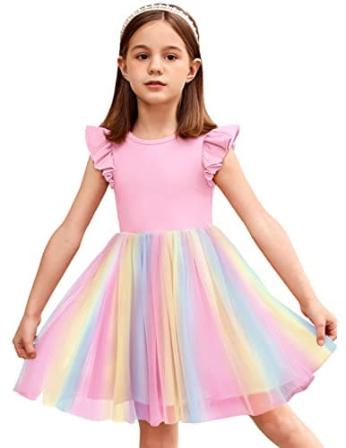Arshiner Fluffy Tutu Dress for Little Girls 2-6Y Casual Party Sundress