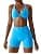Workout Sets for Women 2 Piece Twist Front Halter Sports Bras High Waist Booty Shorts Exercise Gym Yoga Outfit