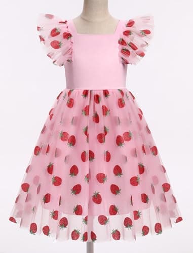 IMEKIS Princess Butterfly Boho Tulle Dress for Toddlers Girls Birthday Pageant