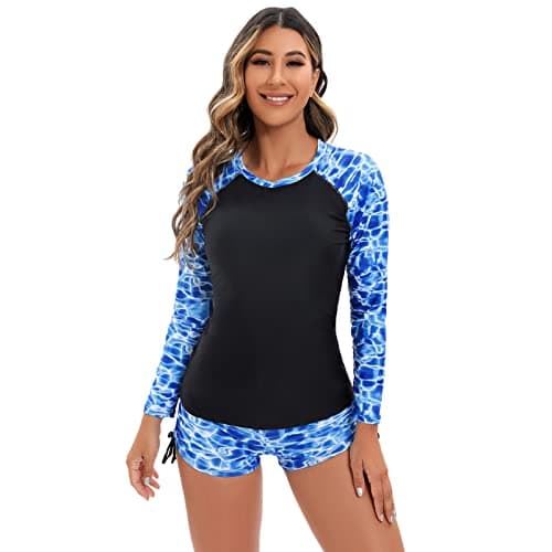 Women's Floral Print Rash Guard Swimwear Set