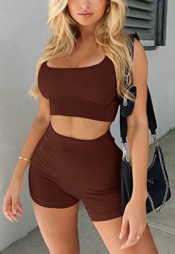 OLCHEE Women's 3-Piece Seamless Yoga Outfit - High Waist Shorts & One-Shoulder Sports Bra