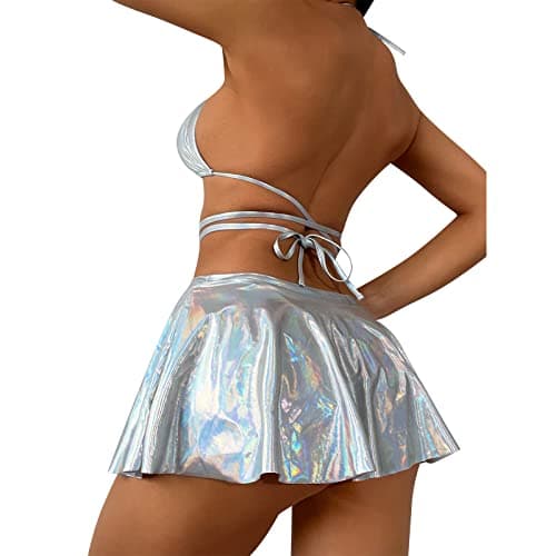 IMEKIS Metallic Rave Outfit for Women