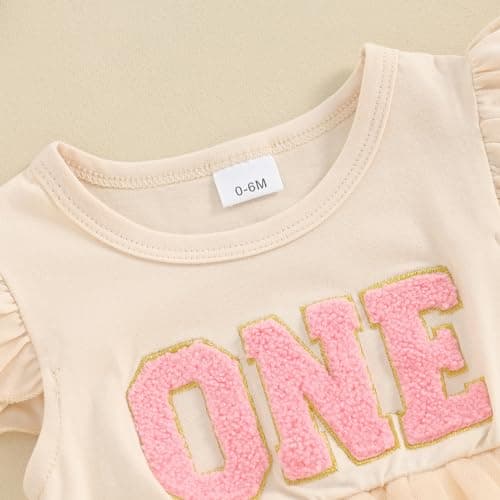 Baby Girls 1st Birthday Outfit: Romper, Tutu Skirt, Summer Clothes