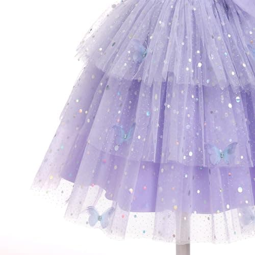 Sequin Party Dress for Toddler Girls: Butterfly Flower Pageant Tutu Dress for Photo Shoots (1-6T)