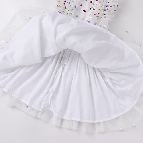 Princess Birthday Dress for Girls Ages 3-10: Confetti Ruffle Sleeve Outfit