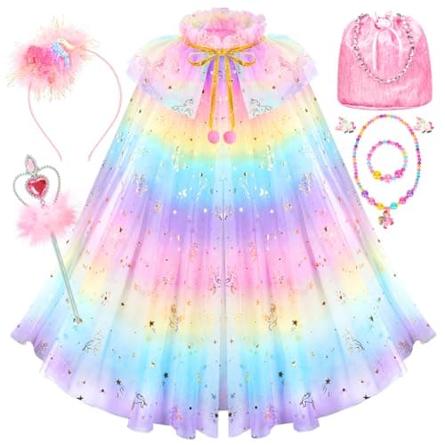Princess Dress Up Cape Gift Set for Toddler Girls Age 3-8