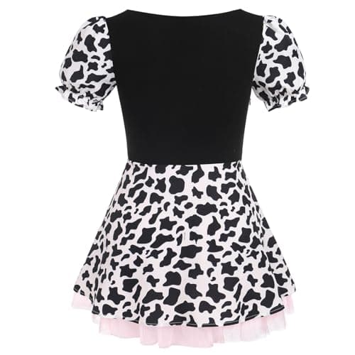 IMEKIS Women Cow Halloween Costume 3 Piece Set