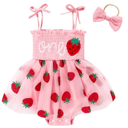 Baby Girl 1st Birthday Tulle Romper Cake Smash Outfits