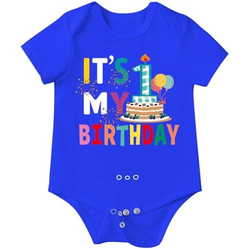 Xuomuen Cake Print Bodysuit for 1-Year-Old Baby Newborn Outfit