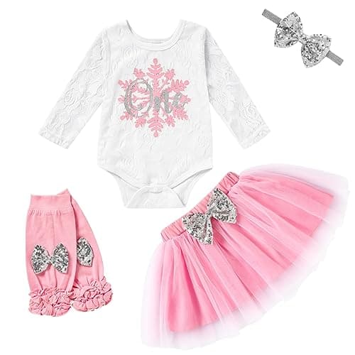 GRNSHTS Baby Girl 1st Birthday Cake Smash Tutu Outfit Set