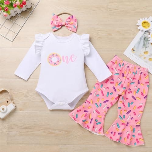 IMEKIS Baby Girls 1st Birthday Pumpkin Mouse Outfit + Long Pants + Headband Sets