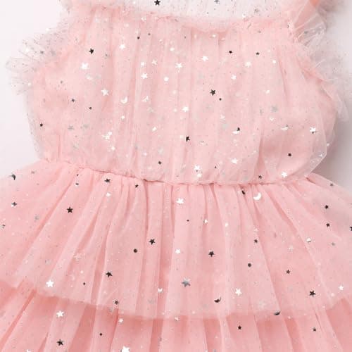 IMEKIS Toddler Sequin Stars Birthday Tutu Dress for Smash Photo Shoot
