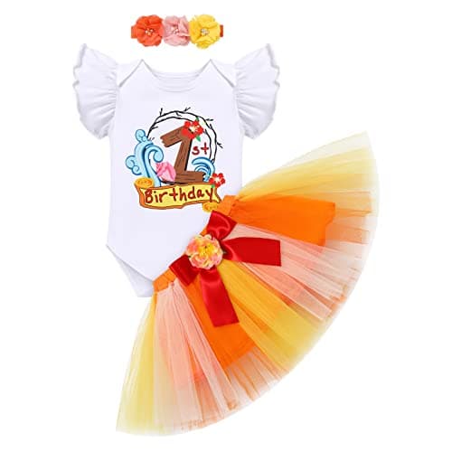 Pineapple 1st Birthday Outfit for Baby: Flamingo Luau Tutu Skirts and Boho Headband