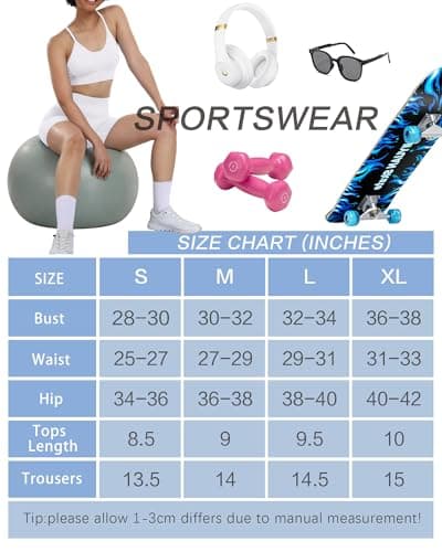HORISUN Women's Workout Sets: 2 Piece Gym Outfits with High Waisted Shorts and Padded Sports Bra