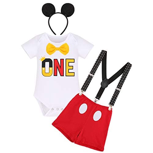 IMEKIS Baby Boys 1st Birthday Halloween Tuxedo Costume Romper Shorts