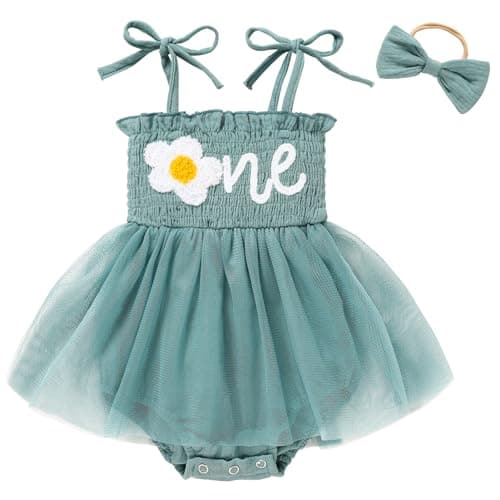 Baby Girl 1st Birthday Tulle Romper Cake Smash Outfits
