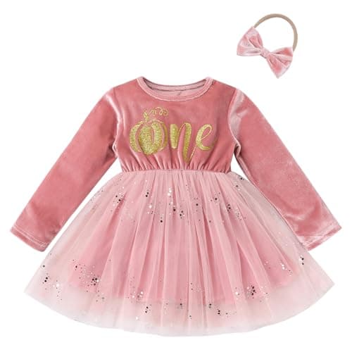 Velvet Snowflake Dress with Headband for Baby Girls' 1st Birthday Cake Smash Photos