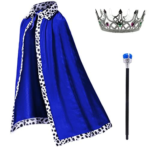King Robe Crown Scepter Set for Boy Cosplay